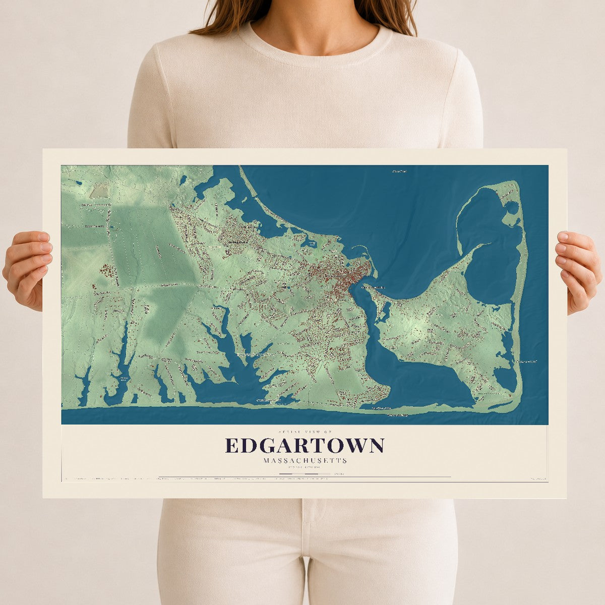 Edgartown, Massachusetts map print - 12 x 18 archival matte print