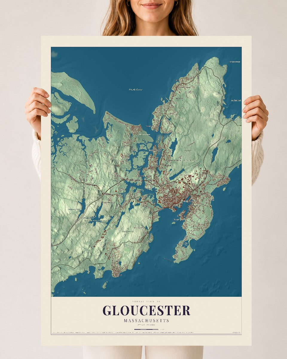 Gloucester, Massachusetts map print - 24 x 36 archival matte print