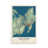 Map of Gloucester, Massachusetts, 12 x 18 inch unframed archival matte print