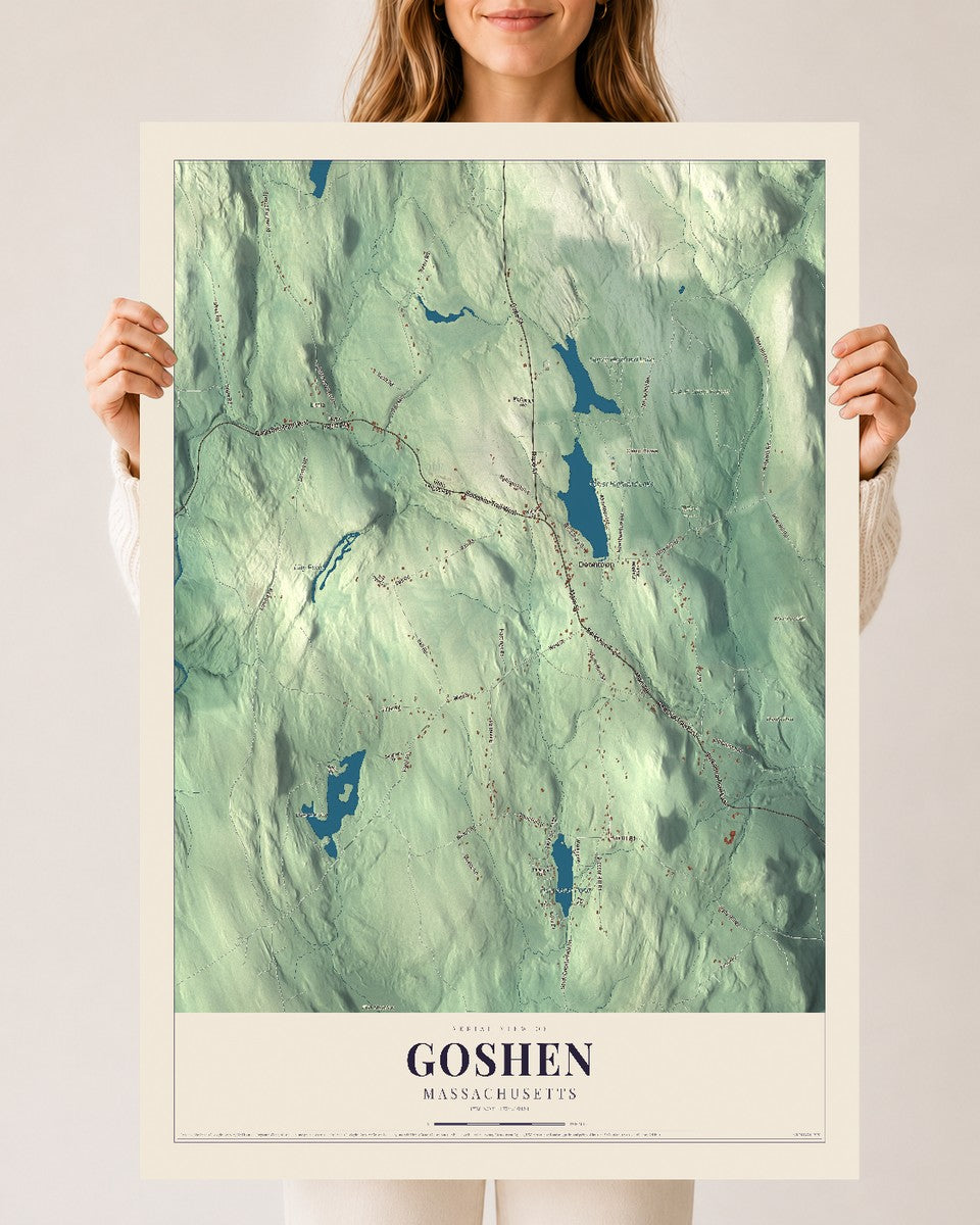Goshen, Massachusetts map print - 24 x 36 archival matte print