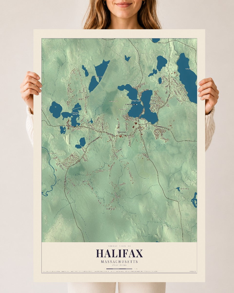 Halifax, Massachusetts map print - 24 x 36 archival matte print