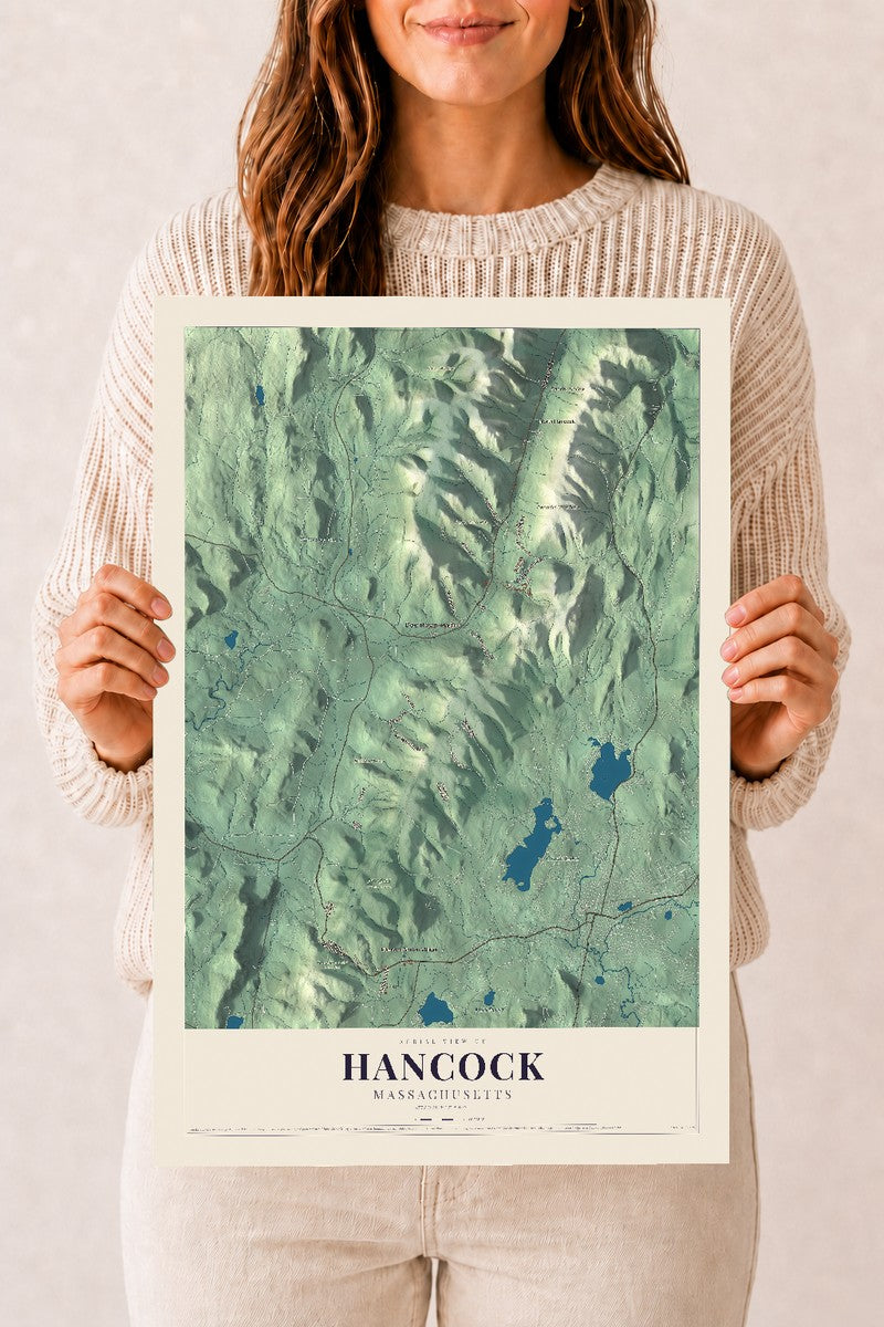 Hancock, Massachusetts map print - 12 x 18 archival matte print