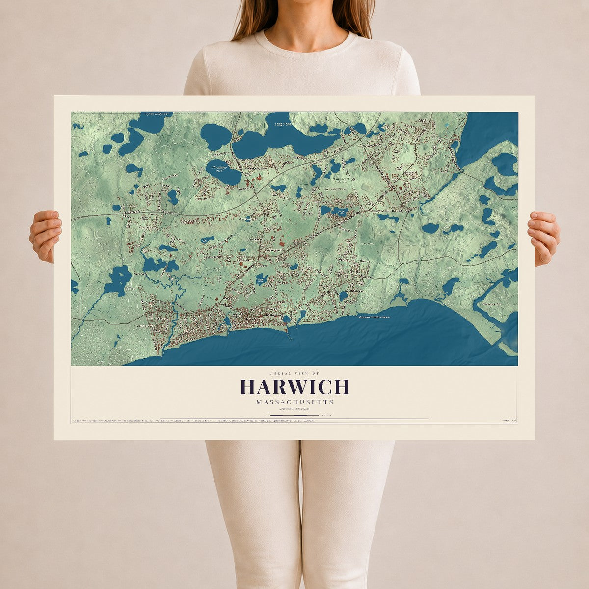 Harwich, Massachusetts map print - 24 x 36 archival matte print