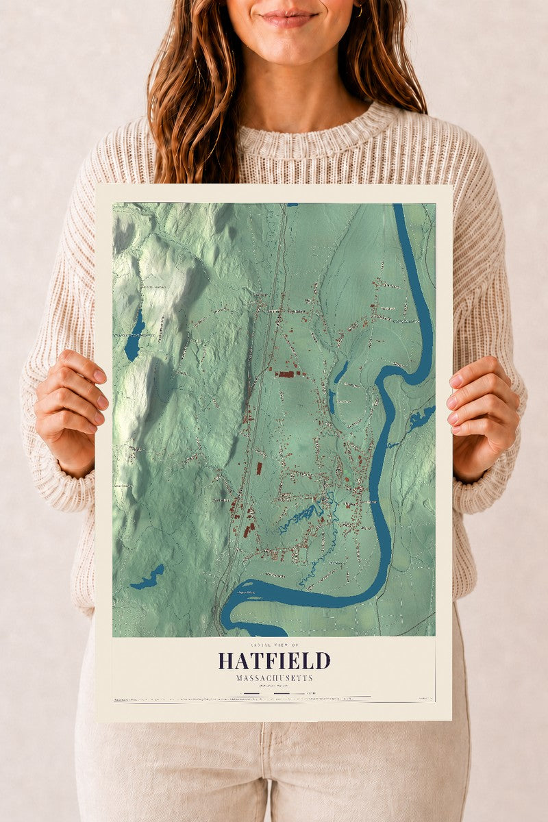 Hatfield, Massachusetts map print - 12 x 18 archival matte print