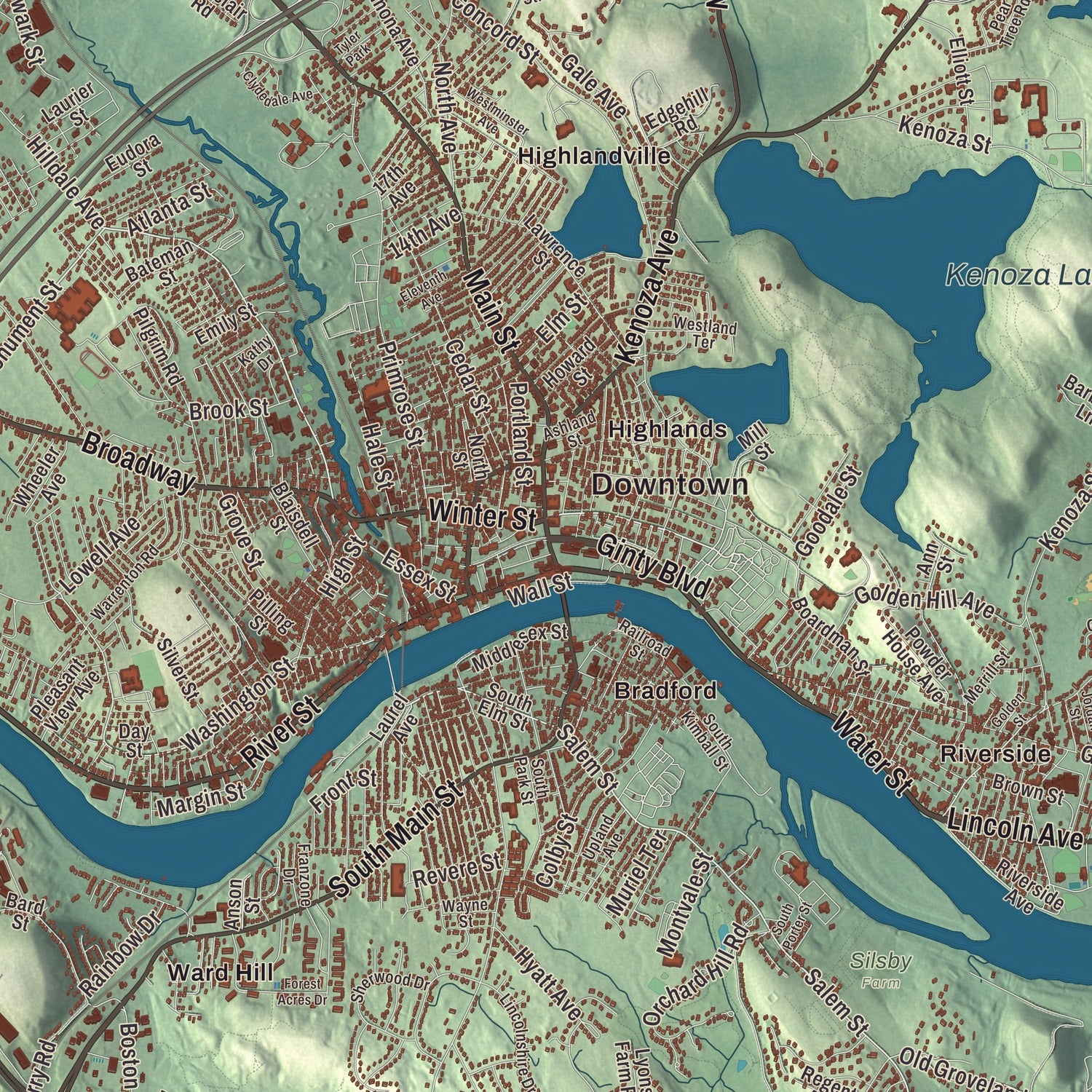 Street and neighborhood detail from the Haverhill, Massachusetts map