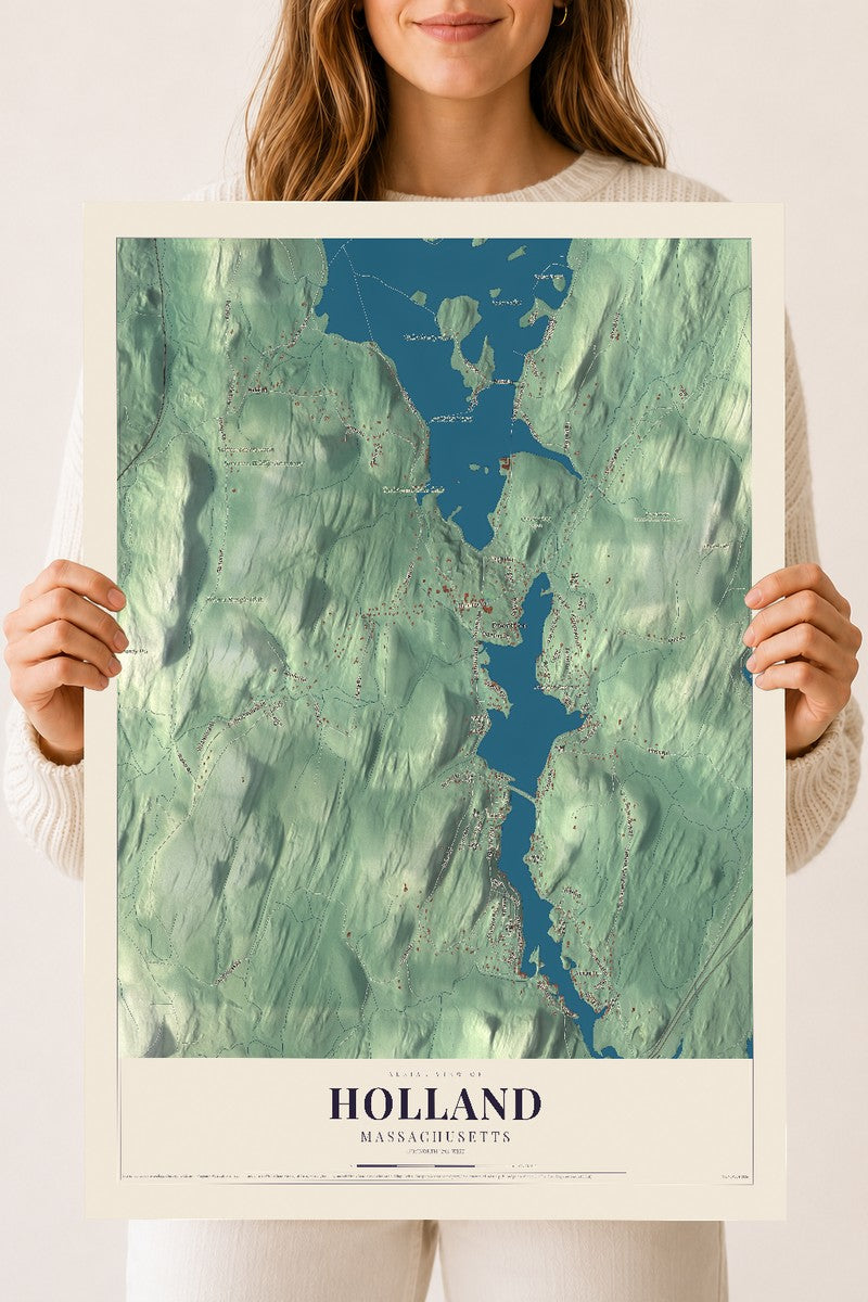 Holland, Massachusetts map print - 18 x 24 archival matte print
