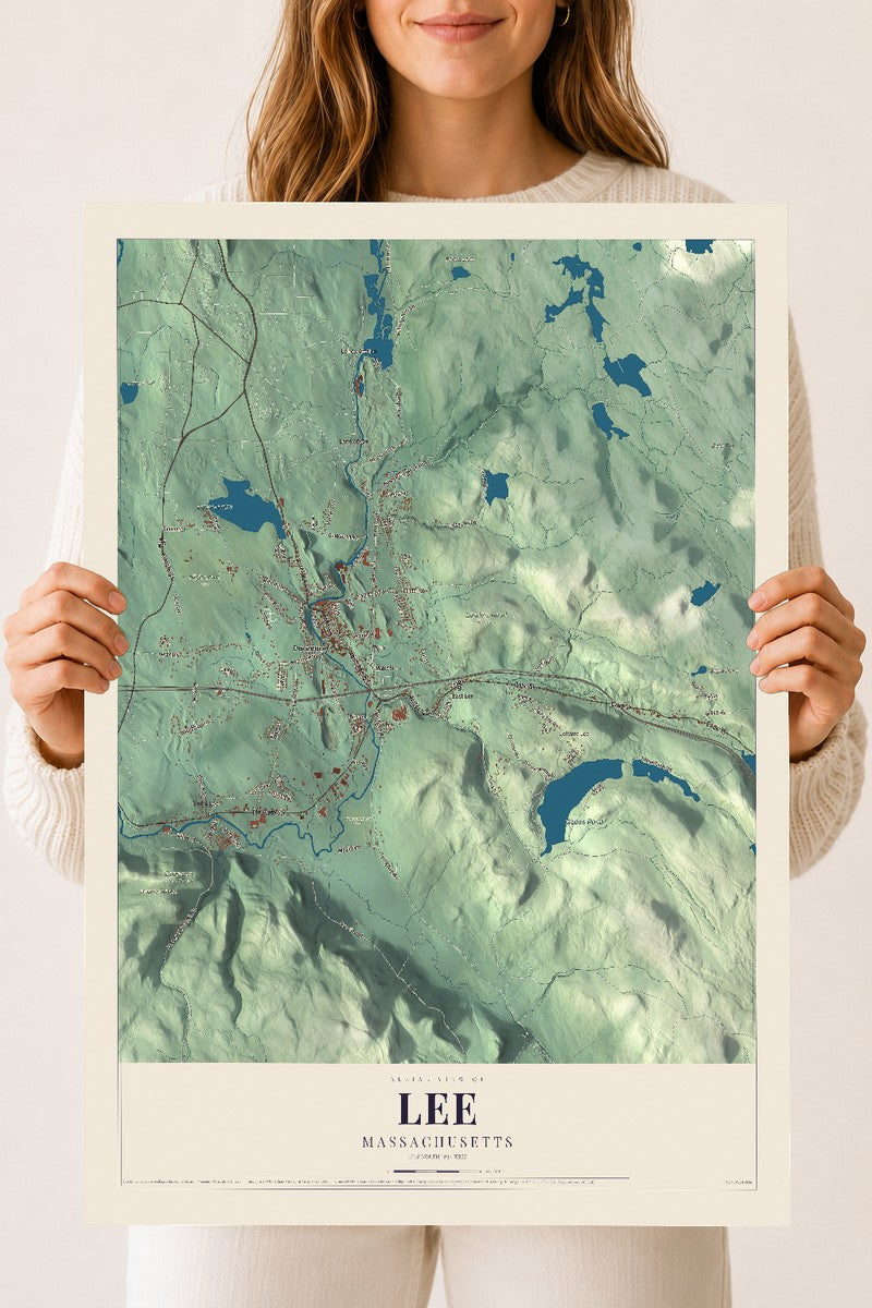 Lee, Massachusetts map print - 18 x 24 archival matte print