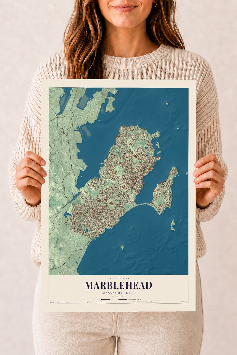 Marblehead, Massachusetts map print - 12 x 18 archival matte print