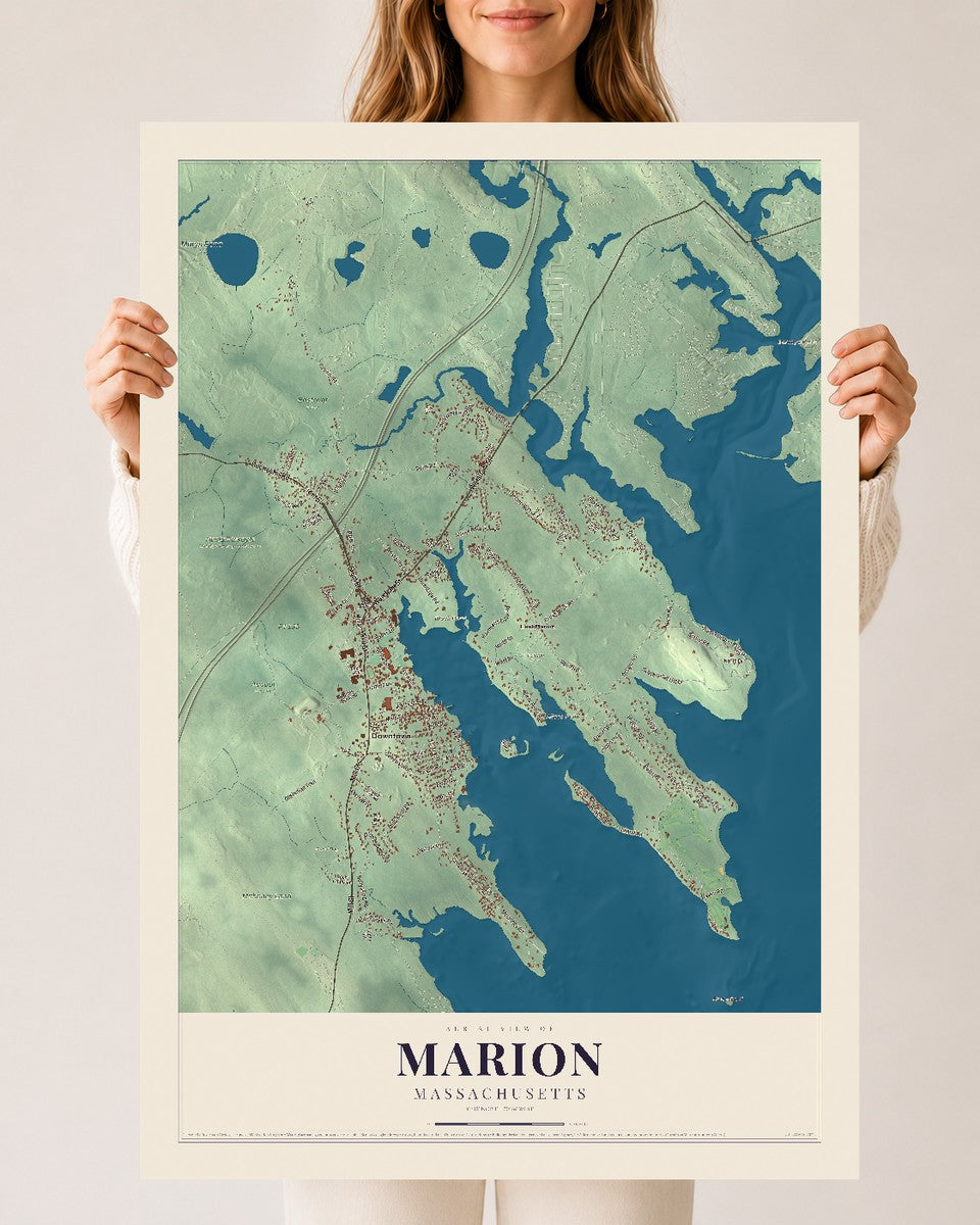 Marion, Massachusetts map print - 24 x 36 archival matte print