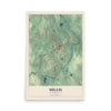 Map of Millis, Massachusetts, 12 x 18 inch unframed archival matte print