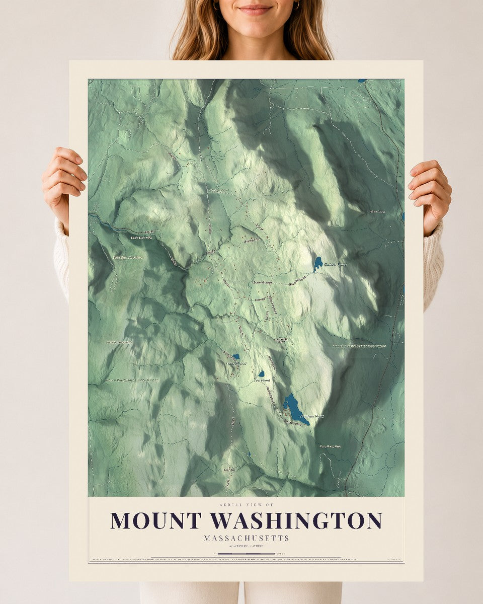 Mount Washington, Massachusetts map print - 24 x 36 archival matte print