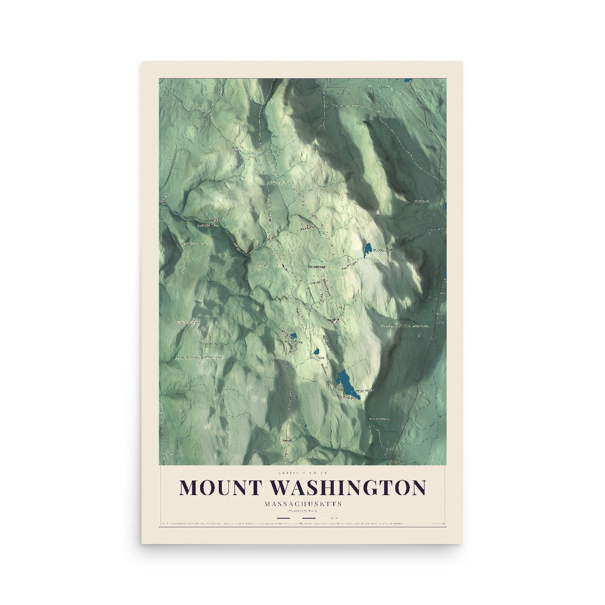 Map of Mount Washington, Massachusetts, 12 x 18 inch unframed archival matte print