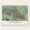 North Cambridge, Massachusetts map print, the full design