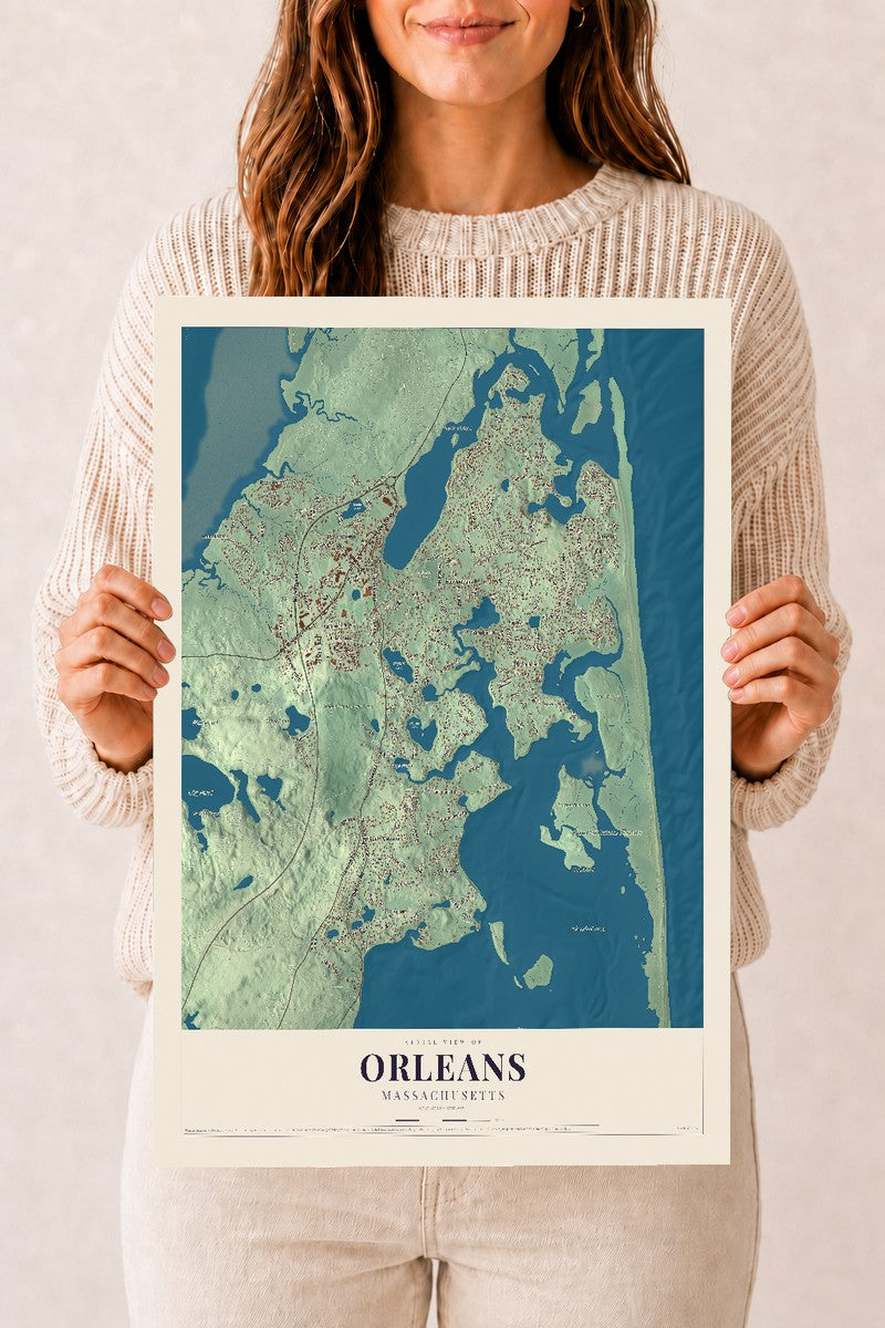 Orleans, Massachusetts map print - 12 x 18 archival matte print