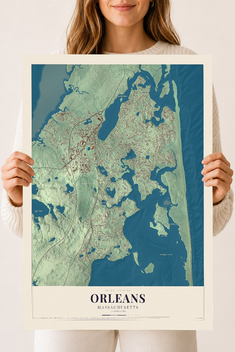 Orleans, Massachusetts map print - 18 x 24 archival matte print