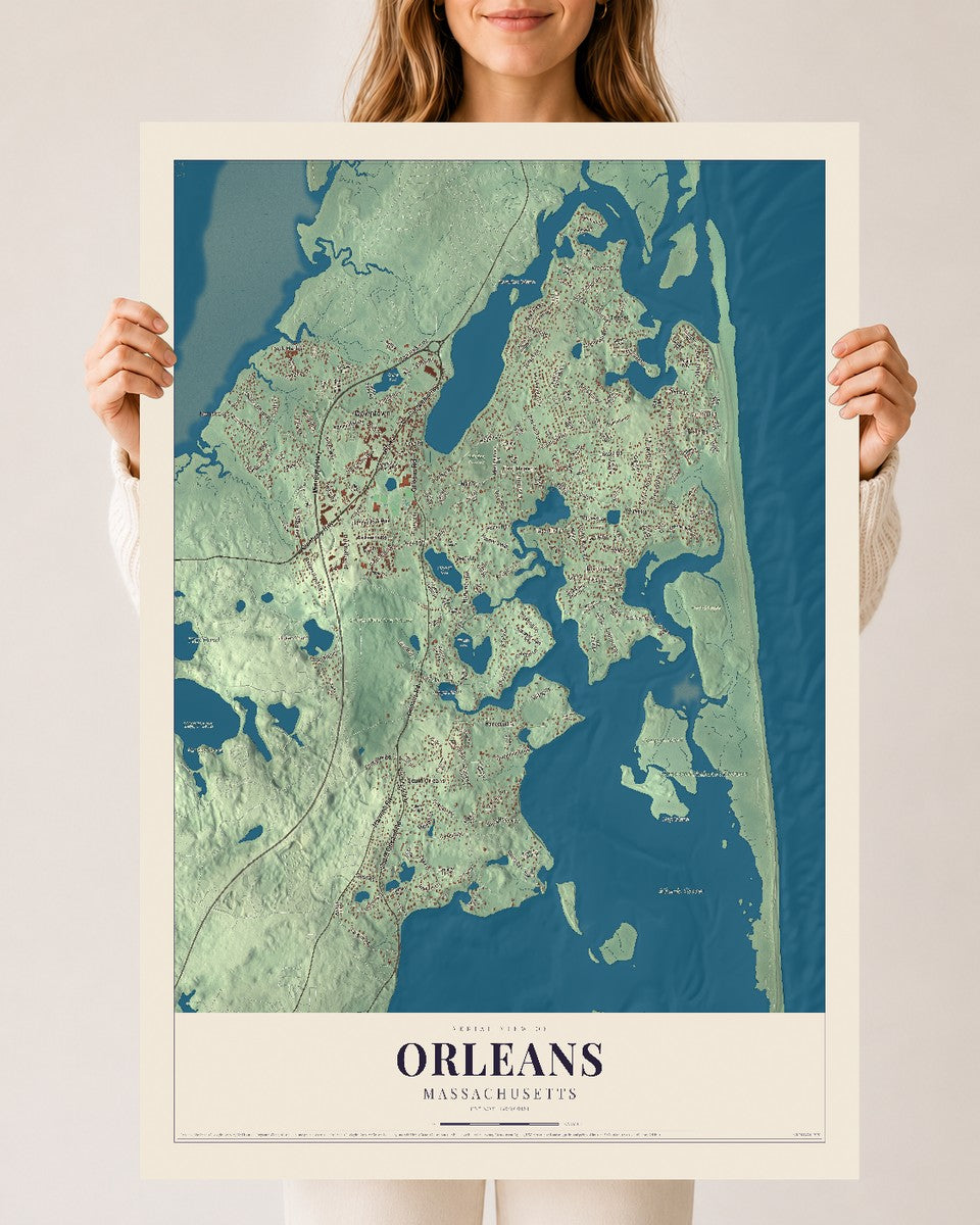 Orleans, Massachusetts map print - 24 x 36 archival matte print
