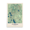 Map of Pembroke, Massachusetts, 12 x 18 inch unframed archival matte print