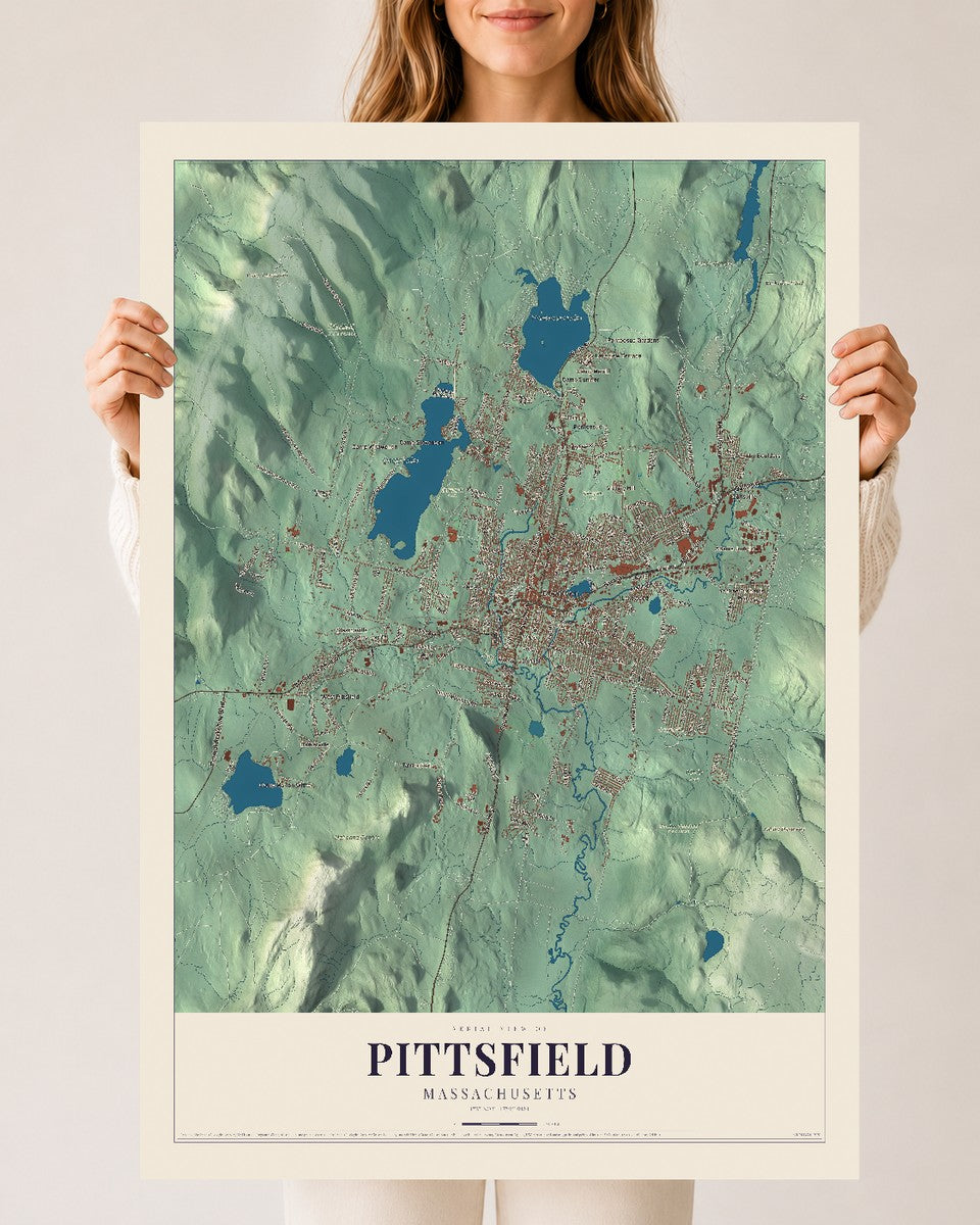Pittsfield, Massachusetts map print - 24 x 36 archival matte print