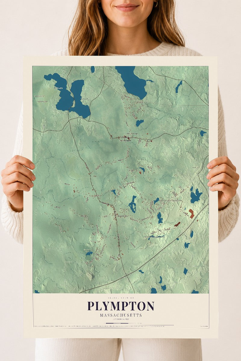 Plympton, Massachusetts map print - 18 x 24 archival matte print