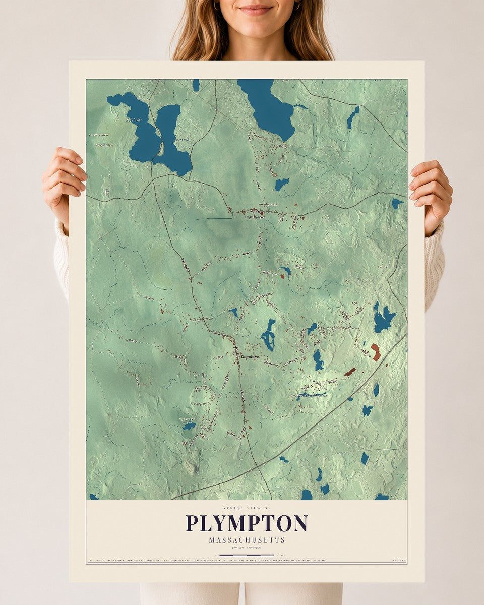 Plympton, Massachusetts map print - 24 x 36 archival matte print