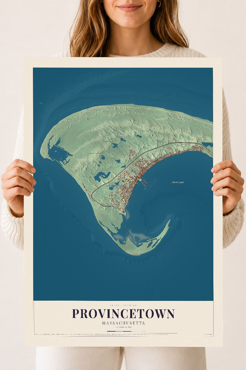Provincetown, Massachusetts map print - 18 x 24 archival matte print