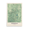 Map of Rehoboth, Massachusetts, 12 x 18 inch unframed archival matte print