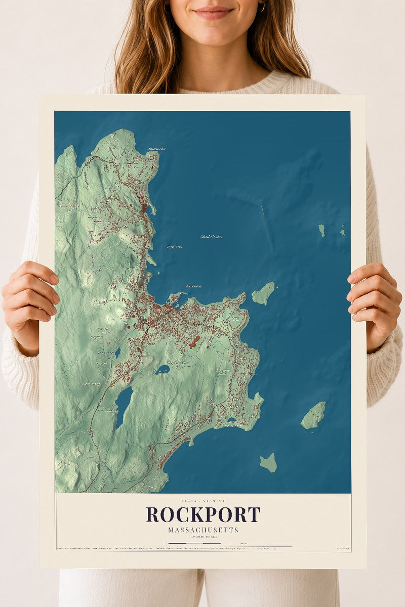 Rockport, Massachusetts map print - 18 x 24 archival matte print