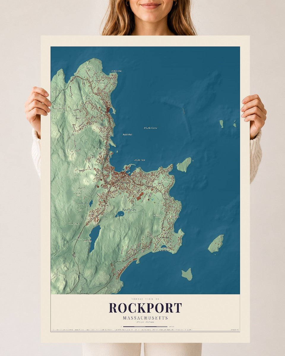 Rockport, Massachusetts map print - 24 x 36 archival matte print