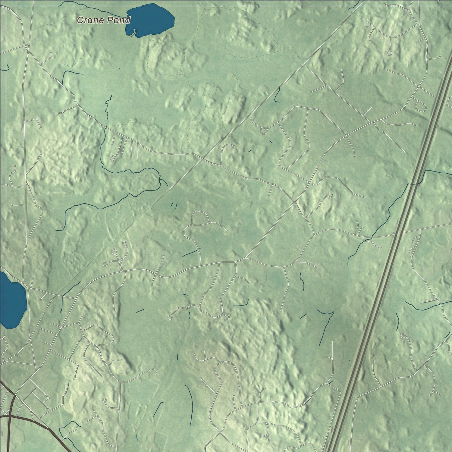 Terrain and local geography detail from the Rowley, Massachusetts map