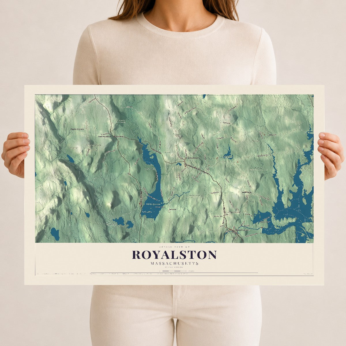 Royalston, Massachusetts map print - 12 x 18 archival matte print