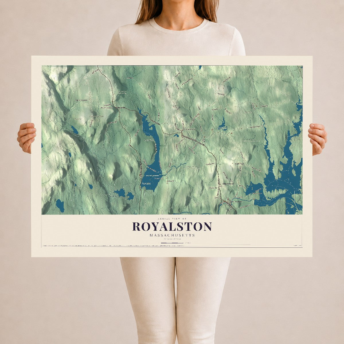 Royalston, Massachusetts map print - 24 x 36 archival matte print