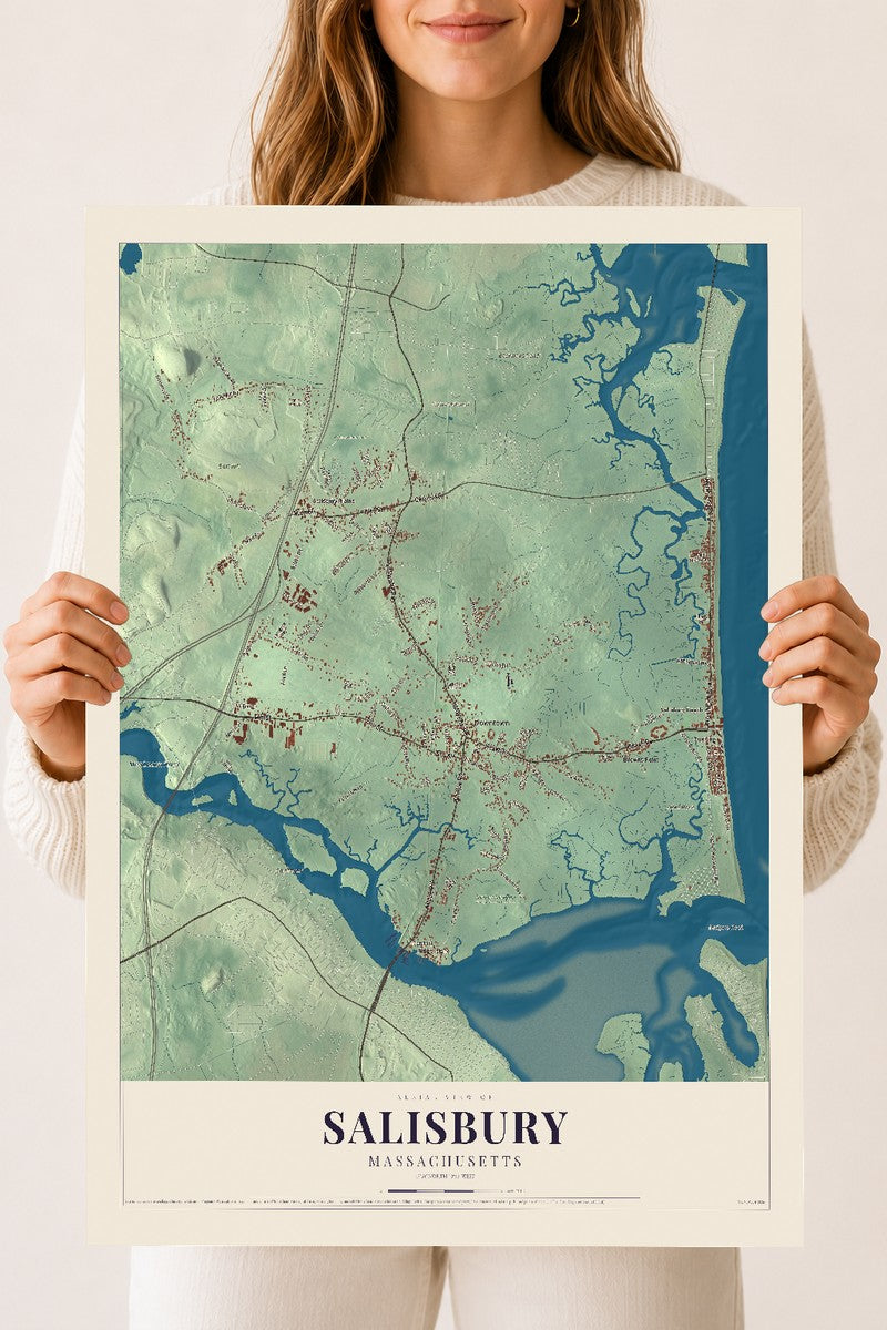 Salisbury, Massachusetts map print - 18 x 24 archival matte print