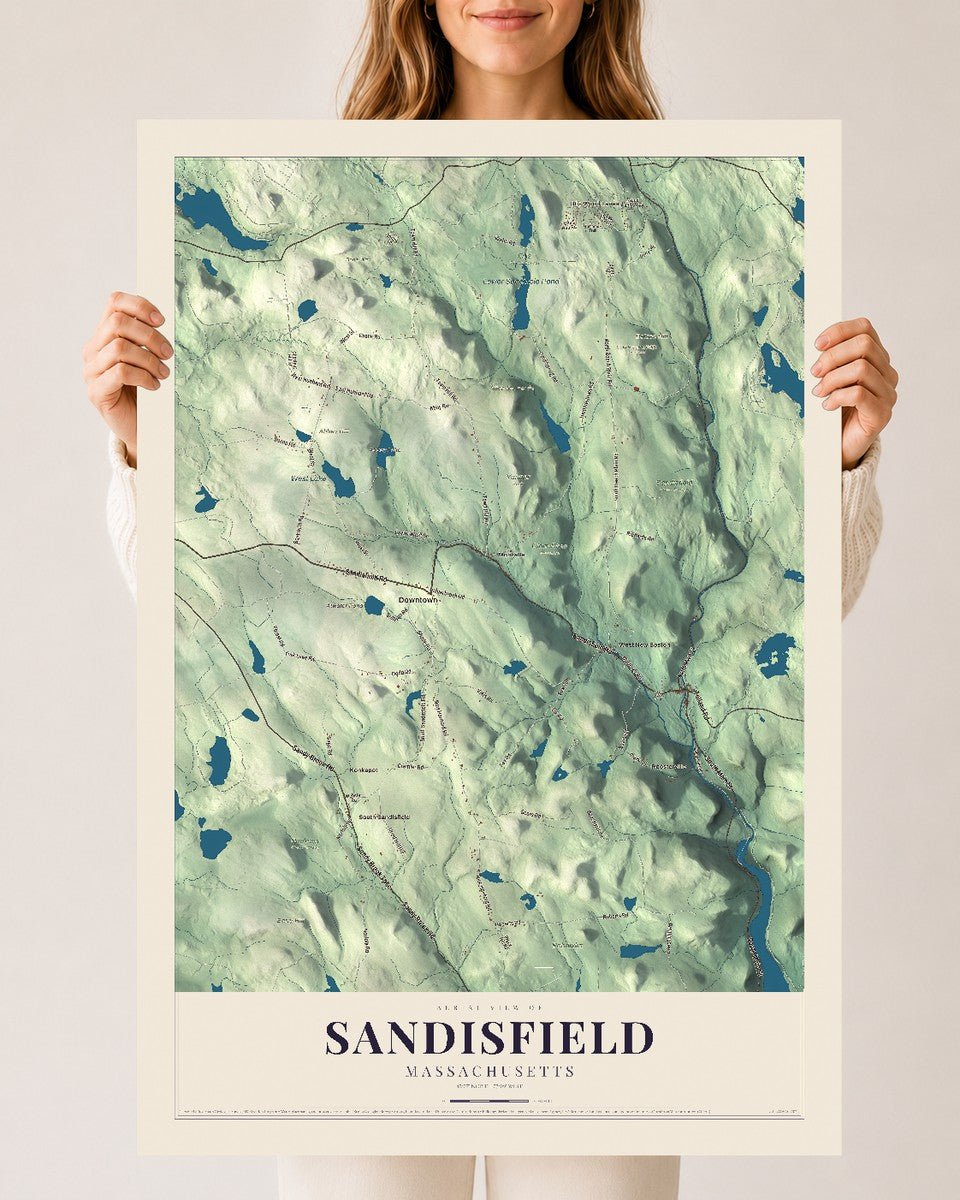 Sandisfield, Massachusetts map print - 24 x 36 archival matte print