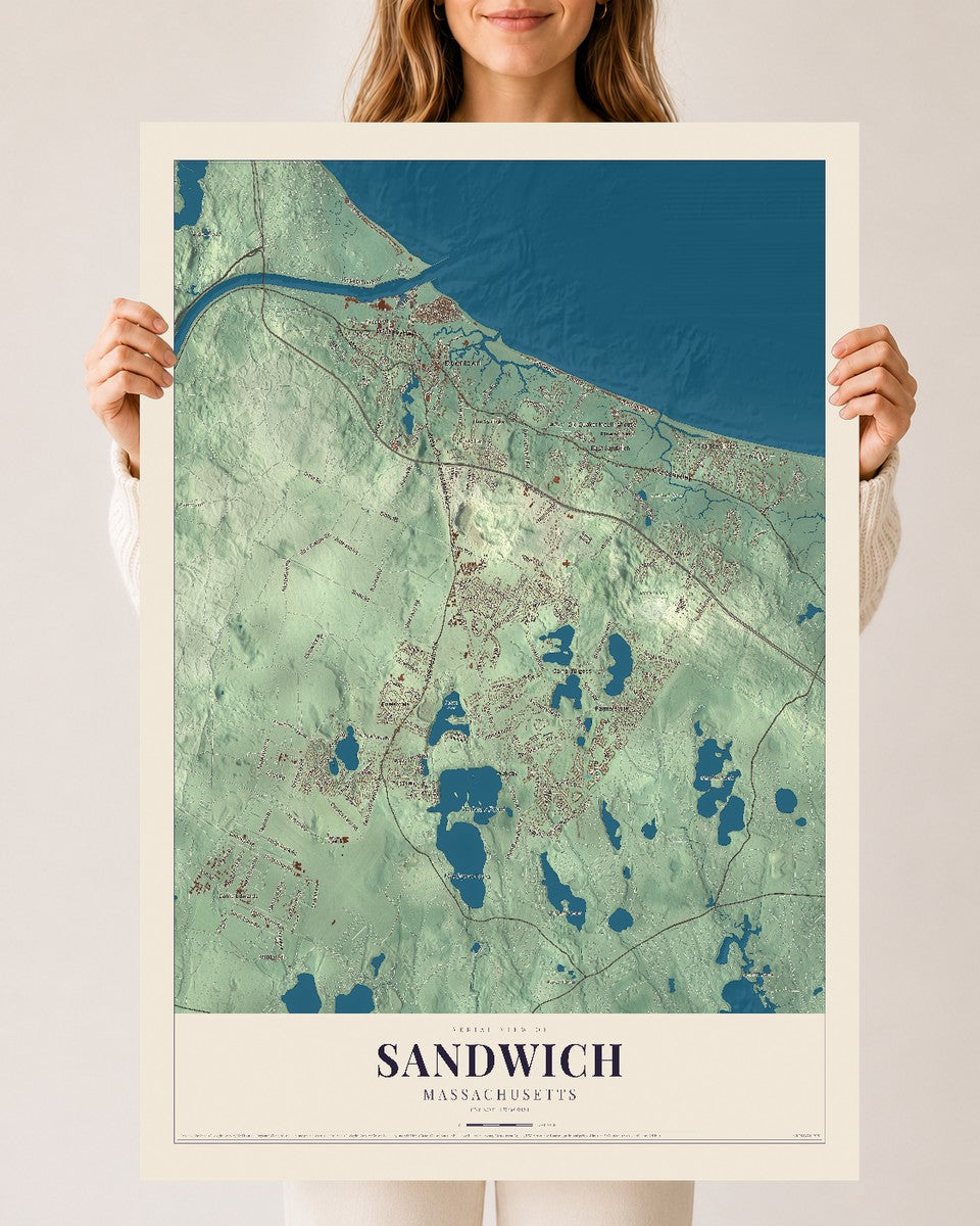 Sandwich, Massachusetts map print - 24 x 36 archival matte print