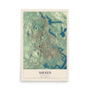Map of Saugus, Massachusetts, 12 x 18 inch unframed archival matte print