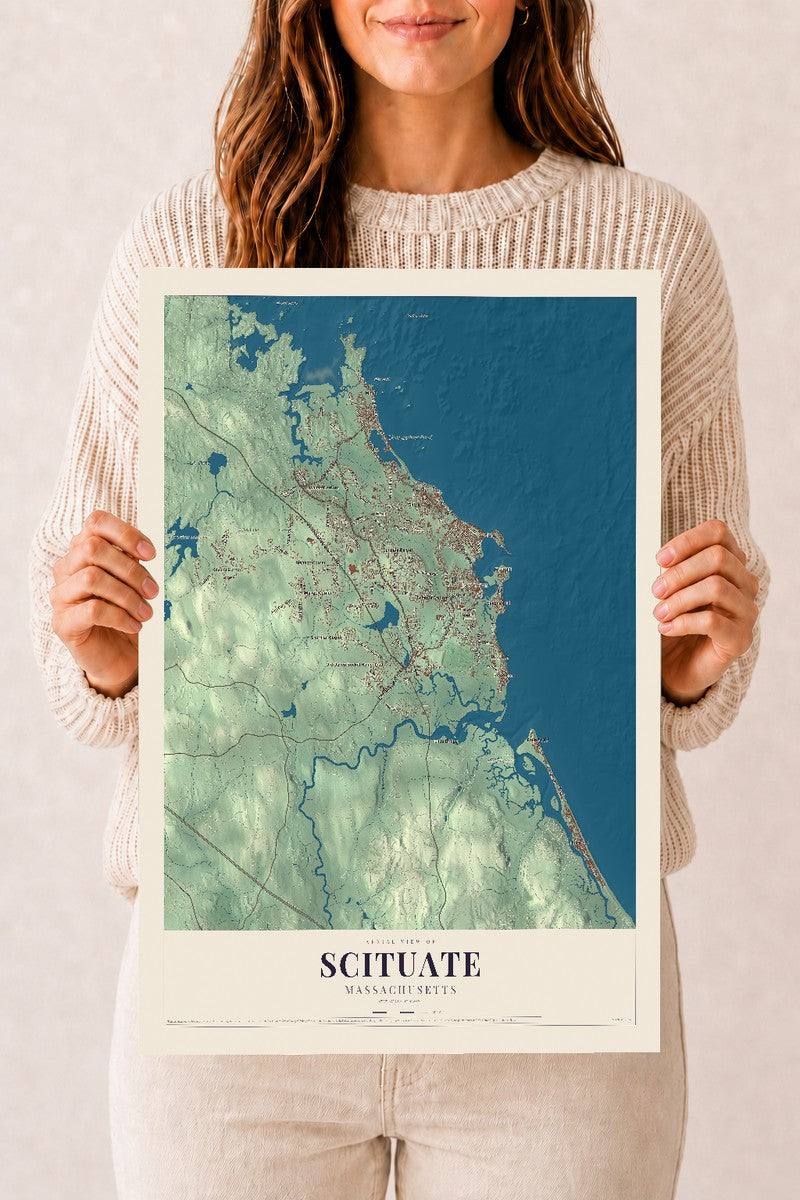 Scituate, Massachusetts map print - 12 x 18 archival matte print