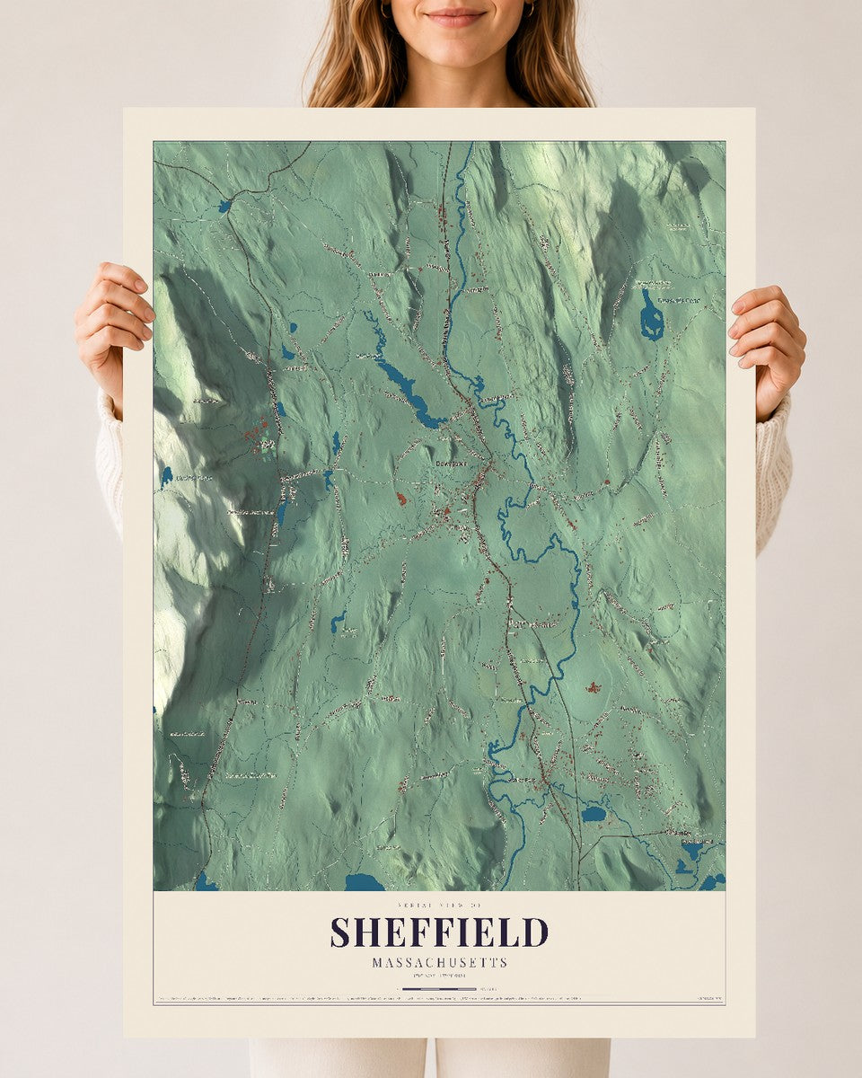 Sheffield, Massachusetts map print - 24 x 36 archival matte print