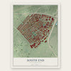 South End, Massachusetts map print, the full design