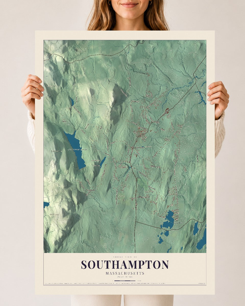 Southampton, Massachusetts map print - 24 x 36 archival matte print