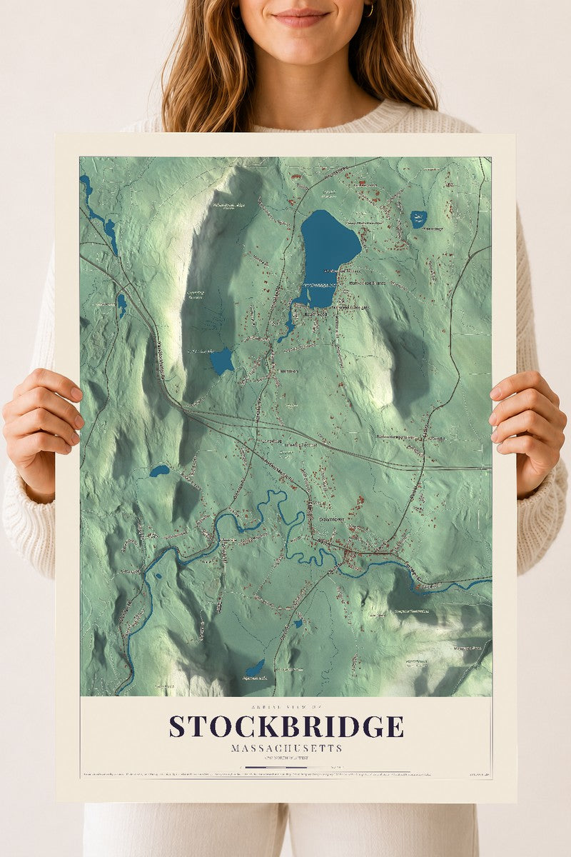 Stockbridge, Massachusetts map print - 18 x 24 archival matte print