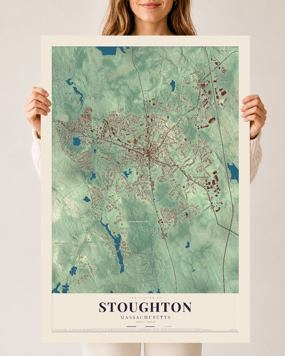 Stoughton, Massachusetts map print - 24 x 36 archival matte print