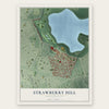 Strawberry Hill, Massachusetts map print, the full design