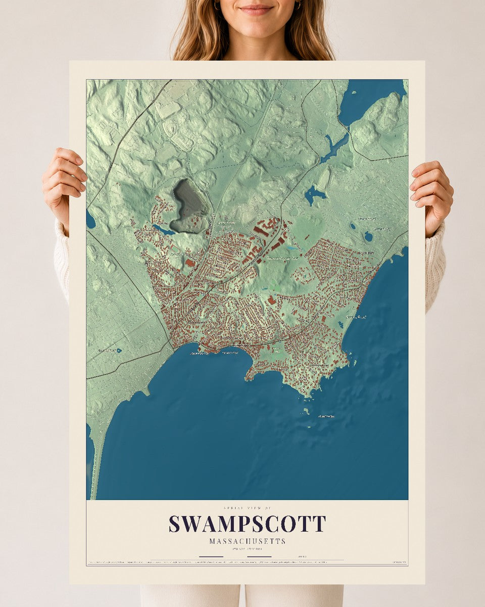 Swampscott, Massachusetts map print - 24 x 36 archival matte print