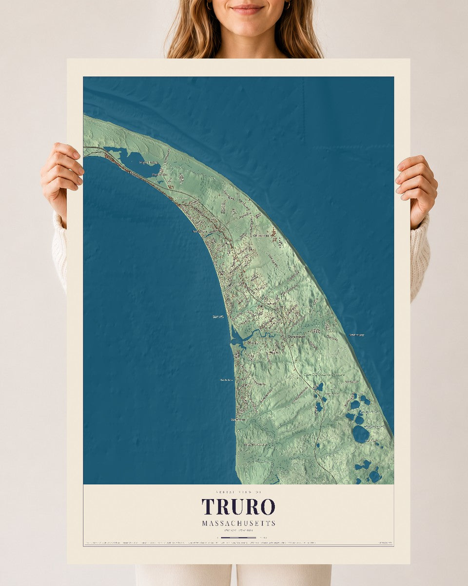 Truro, Massachusetts map print - 24 x 36 archival matte print