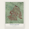 Union Square, Massachusetts map print, the full design