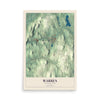 Map of Warren, Massachusetts, 12 x 18 inch unframed archival matte print