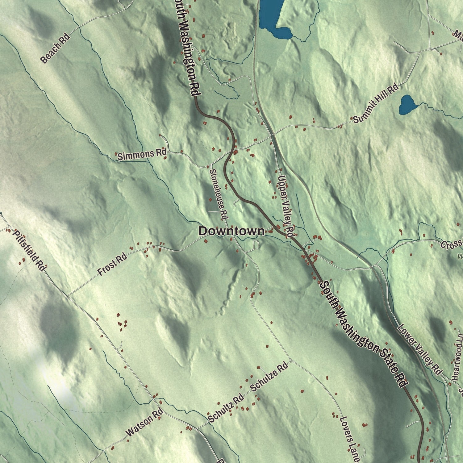 Street and neighborhood detail from the Washington, Massachusetts map