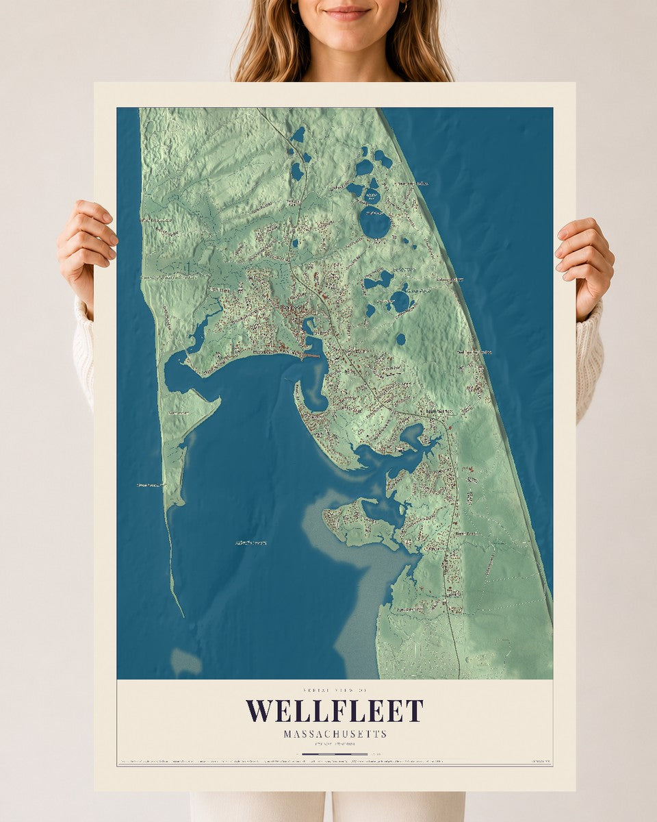 Wellfleet, Massachusetts map print - 24 x 36 archival matte print