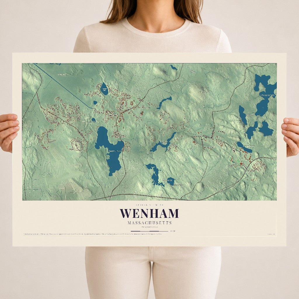 Wenham, Massachusetts map print - 18 x 24 archival matte print