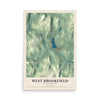 Map of West Brookfield, Massachusetts, 12 x 18 inch unframed archival matte print
